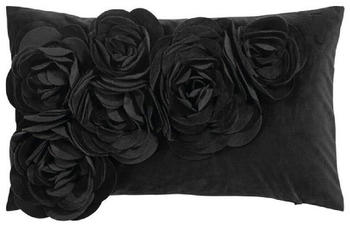 pad Kissenh&uuml;lle Samt Floral (30x50cm) schwarz