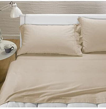 Caleffi S.p.A. Flannel bed sheet set for single bed sand