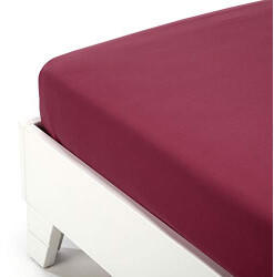 Caleffi S.p.A. Single fitted bed sheet cotton bordeaux