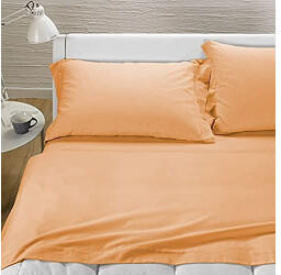Caleffi S.p.A. Flannel bed sheet set for single bed peach