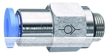 Riegler Gerades Rückschlagventil "Blaue Serie" Gewinde-Schlauch, G 1/8 a., 4 mm (200.184-2)