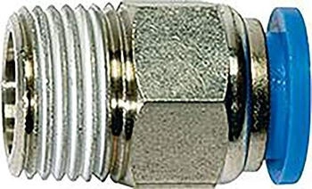 Riegler Gerade Steckverschraubung Blaue Serie R 3/8 a., Schlauch-Ø 12 (123.038-12)