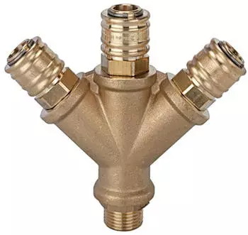 Riegler Verteiler mit 3 Schnellverschlusskupplungen NW 7,2, G 1/2 AG (107266)