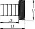 Riegler Schlauchverschraubung 1/3 G2x50 flachdichtend ohne Bund, leichte Ausführung Messing (SV2050MS13FL)