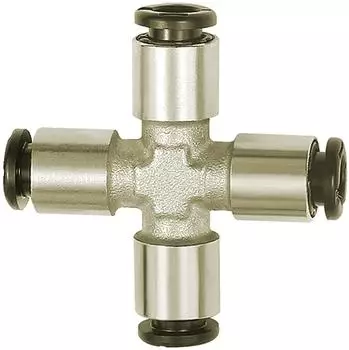 Riegler X-Steckverbindung &raquo;click-clock&laquo; Schlauch-Au&szlig;en-&Oslash; 4mm, Messing vernickelt (767.004)