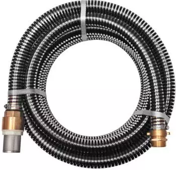 vidaXL Ansaugschlauch mit Messingkupplungen 4m 25mm Schwarz (142889)