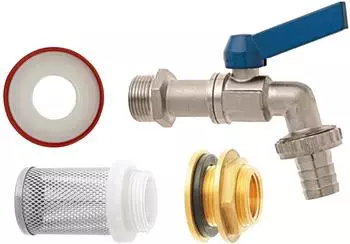 Geka Regentonnen Anschluss-Set 3/4" NW19 4-teilig mit Saugkorb (35.3510.8)