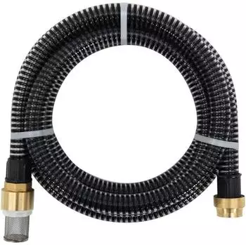vidaXL Suction hose PVC brass 1,1" 4 m black (151056)