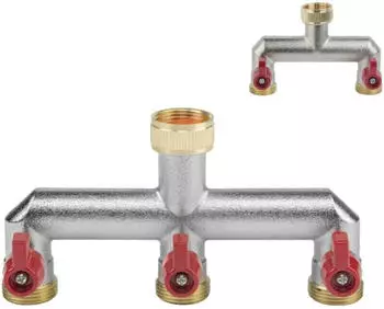 Bradas 3-fach-Verteiler mit Kugelhahn 3/4'' (BR-3134)