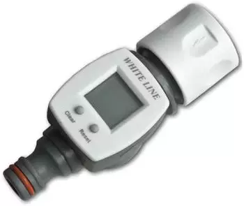 Bradas Digitaler Gartenwasserzähler mit LCD Schnellkupplung + Adapter WHITE LINE WL-3100