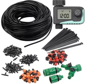 Royal Gardineer Digitaler Bewässerungscomputer mit 136-teiligem Sprinkler-Set