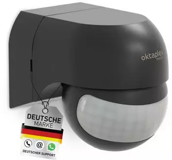 Oktaplex Ana Bewegungsmelder Au&szlig;en 180&deg; 12m IP44 Anthrazit (22010)