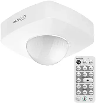 Oktaplex Tim Bewegungsmelder Au&szlig;en 360&deg; PIR-Sensor Aufputz IP65 wei&szlig; (22038)