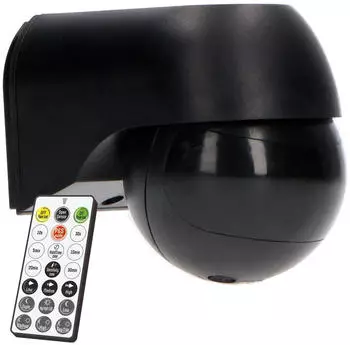 LEDs Light Aufputz-Bewegungsmelder PIR 180&deg; IP54 Schwarz mit Fernbedienung (0190114)