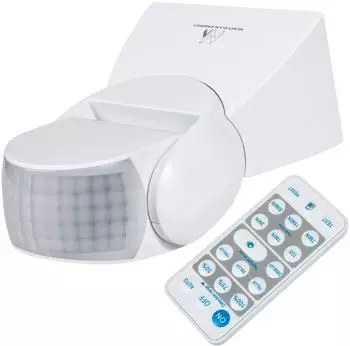 Maclean PIR Bewegungsmelder Infrarot mit Fernbedienung 1200W/300W LED Wei&szlig; (MCE241)