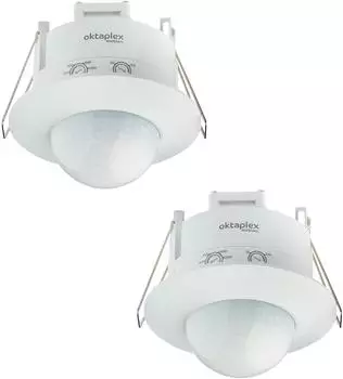 Oktaplex Sam Pr&auml;senzmelder 360&deg; PIR-Sensor Unterputz wei&szlig;, 2er Set (22027)
