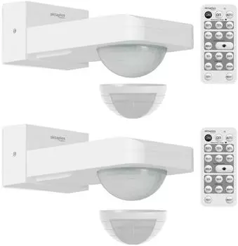Oktaplex Tea Bewegungsmelder Au&szlig;en 360&deg; IP65 mit Fernbedienung, 2er-Set, wei&szlig; (Tea)
