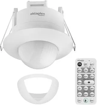 ETAPLEX Sam Einbau-Bewegungsmelder 360&deg; mit Fernbedienung, Unterputz, wei&szlig; (22037)