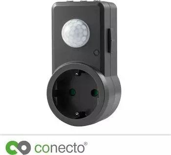 conecto Infrarot-Bewegungsmelder Zwischenstecker, innen, 120°, IP20, grau/anthrazit (SA-CC50212-G)