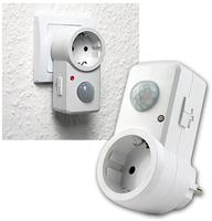 ChiliTec Steckdosenadapter wei&szlig;, 1-fach Schuko bis 1200 Watt, mit Bewegungsmelder