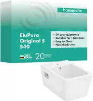 hansgrohe EluPura Original Q Wand Bidet 540 mit Hahnloch und &Uuml;berlauf,...