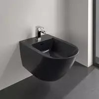 Villeroy & Boch Antao Bidet, wandh&auml;ngend, Badkeramik, 541100R7, pure black