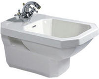 1930 Wandbidet, Mit &Uuml;berlauf, Mit Hahnlochbank, - Duravit