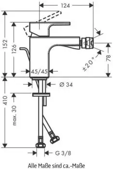 Hansgrohe Vernis Shape Einhebel-Bidetmischer mit Zugstangen-Ablaufgarnitur chrom (71211000) – Hansgrohe Vernis Shape Einhebel-Bidetmischer: Eleganz und Funktionalität