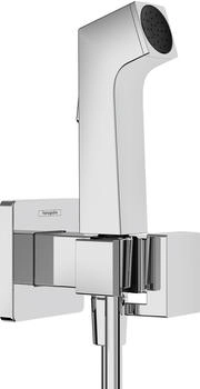 Hansgrohe Bidette Handbrause E 1jet EcoSmart mit Brausehalter und Brauseschlauch 125 cm f&uuml;r Warmwasser Chrom (29233000)