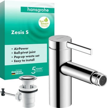 Hansgrohe Zesis S Einhebel-Bidetmischer mit Zugstangen-Ablaufgarnitur Chrom (74200000)
