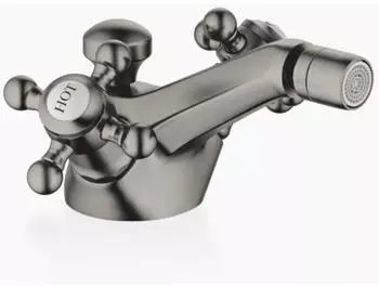 Dornbracht Madison Bidet-Einlochbatterie mit Ablaufgarnitur Dark Platinum geb&uuml;rstet (24510360-99)