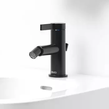 KEUCO IXMO Pure Bidet-Einhebelmischer 110mm Ablaufgarnitur schwarz matt (59509371000)