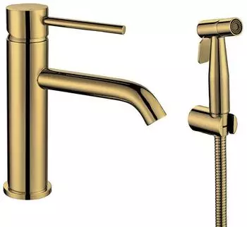 Sapho Rhapsody Waschtischarmatur mit Bidetbrause, Mattgold (1209-09GB)