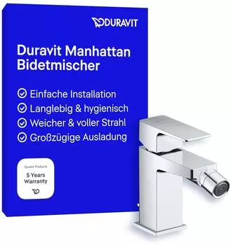 Duravit Manhattan Einhebel-Bidetmischer mit Ablaufgarnitur, Chrom (MH2400001010)