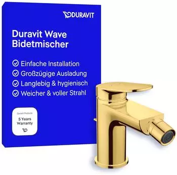 Duravit Wave Einhebel-Bidetmischer 128mm Gold Poliert (WA2400001034)