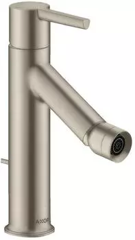Hansgrohe Axor Starck Einhebel-Bidetmischer mit Hebelgriff und Zugstangen-Ablaufgarnitur, geb&uuml;rstetes Nickel (10214820)