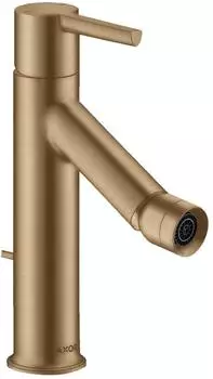 Hansgrohe AXOR Starck Einhebel-Bidetmischer mit Hebelgriff und Ablaufgarnitur, geb&uuml;rstete Bronze (10214140)