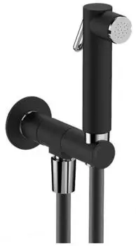 Sapho Wandventil mit Bidetbrause, rund, schwarz matt (SG107NE)