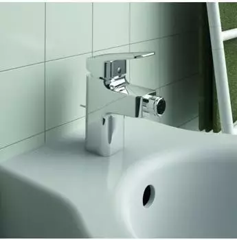 Ideal Standard Ceraplan Bidetarmatur mit Ablaufgarnitur, Ausladung 94mm, chrom (BD278AA)