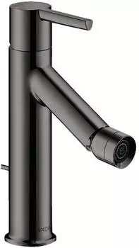 Hansgrohe AXOR Starck Einhebel-Bidetmischer mit Zugstangen-Ablaufgarnitur, poliertes Schwarz-Chrom (10214330)