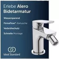Ideal Standard Bidetarmatur Alero, Firmaflow&reg; Kartusche, Wassersparend, Easyfix&reg;
