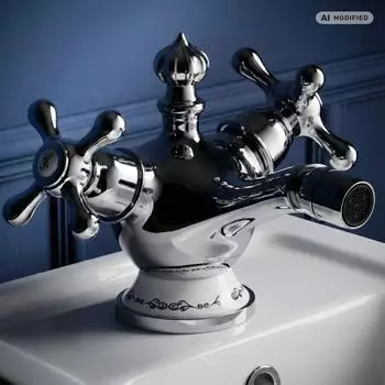PaulGurkes Bidet-Armatur Nostalgie Antik, Zweigriffmischer Aufputz (PGMW49)