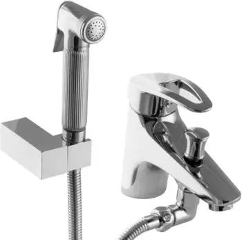 PaulGurkes Bidetarmatur Aufputz mit Bidetbrause, Messing verchromt, 360° drehbar