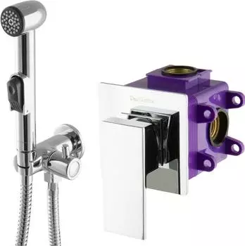 PaulGurkes Unterputz-Bidet-Set mit Brause und Armatur, eckig (PGSETBIDET4)