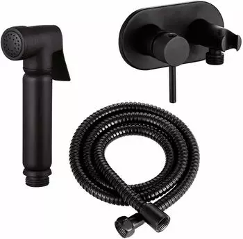Stilform WC/Bidet-Handbrause Komplettset mit Kalt-/Warm-Mischer, schwarz matt