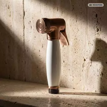 PaulGurkes Bidet-Spraybrause Kupfer, Nostalgie-Retro, rote Bronze, Keramik (PGHPBHS8-RB)
