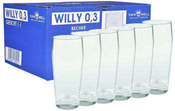 Van Well 6er Set Bierglas Willibecher 0,3L geeicht Glas Biergläser