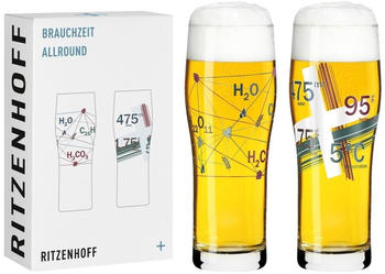 Ritzenhoff Allround-Glas 2er-Set Brauchzeit 002, Weis Communications, Kristallglas, 630 ml, 3781002