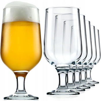 Kadax Biergläser Noci, Trinkgläser, Weizengläser, Getränkegläser für Bier, Saft, Wasser, Cocktails, 385 ml, 6 Stück