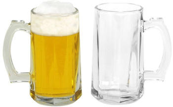 Buri Biergläser mit Henkel 2er-Set 422ml Bierkrug Bierseidel Trinkgläser Bierglas